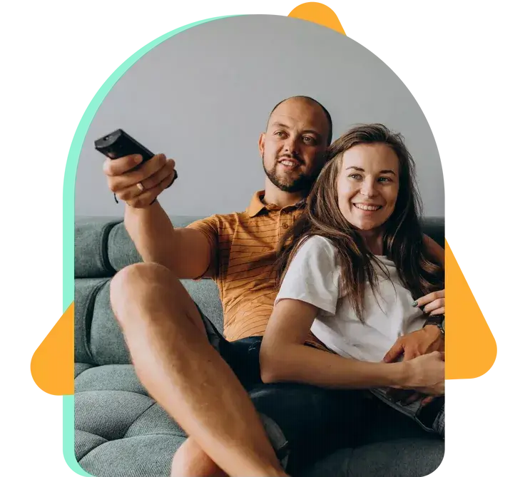 Couple watching TV together