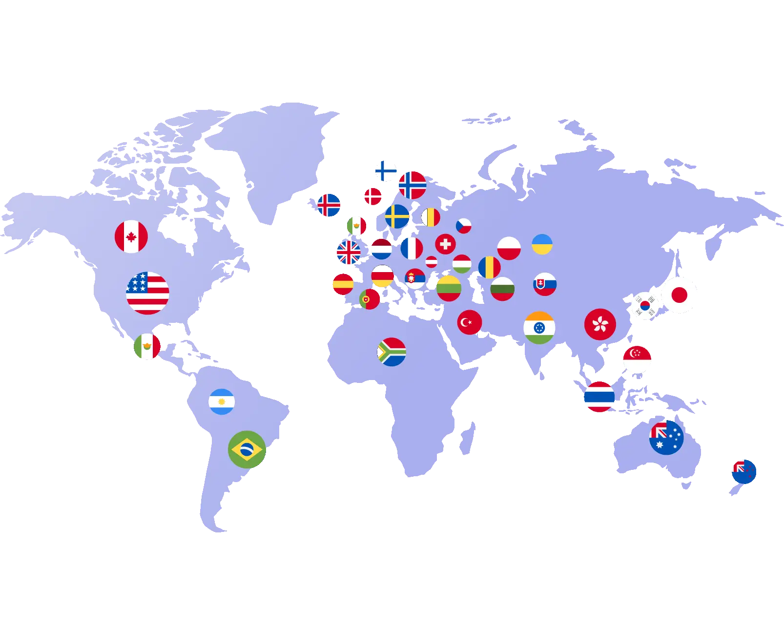 Global IPTV service coverage map